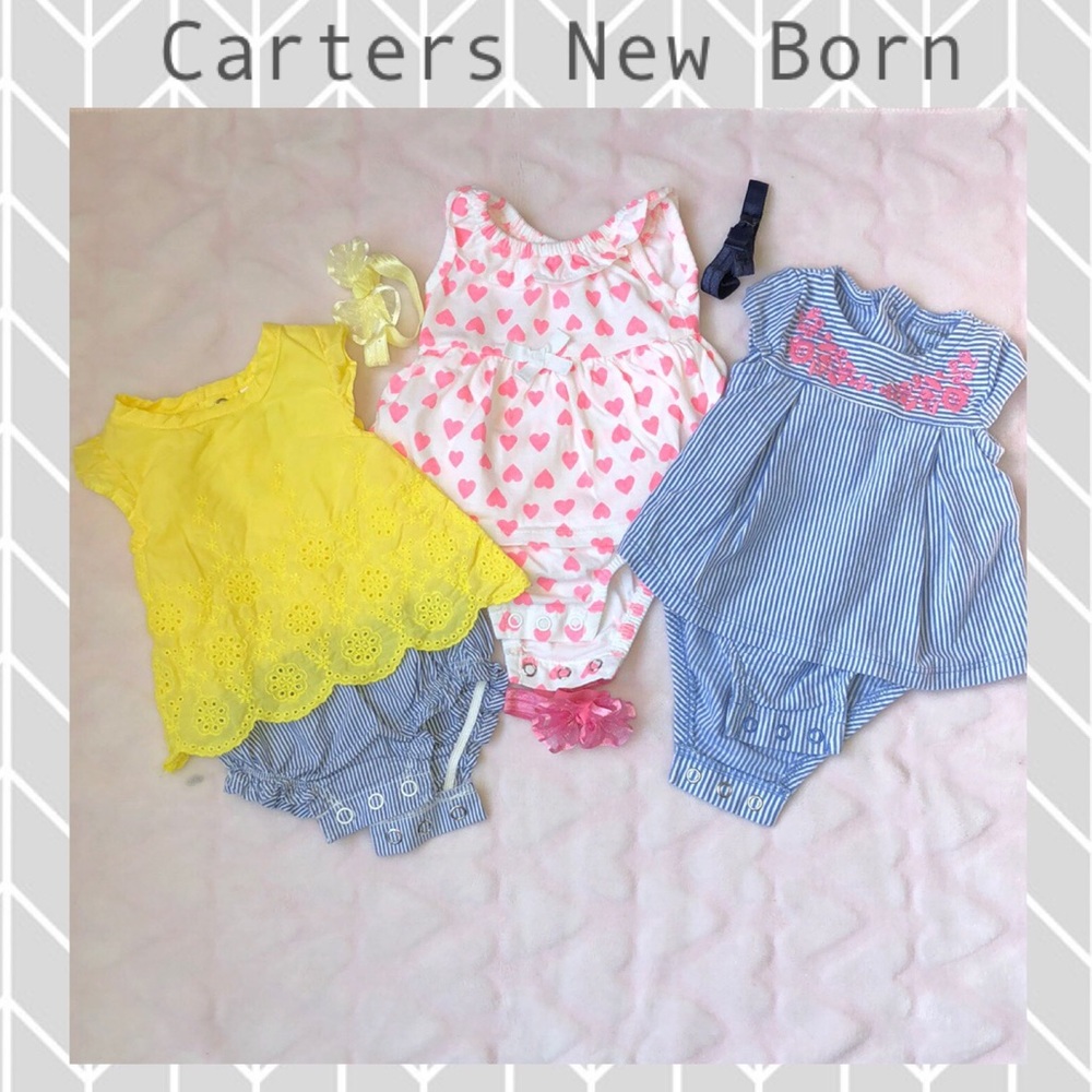 Carters 3 piece dress onesies